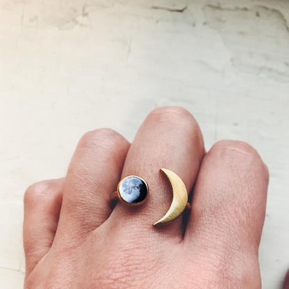 My Moon Crescent Shaped Custom Ring