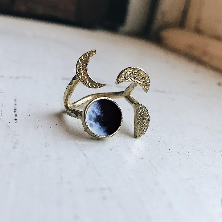 My Moon Sculptural Custom Lunar Phase Ring