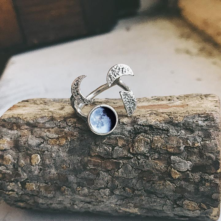 My Moon Sculptural Custom Lunar Phase Ring