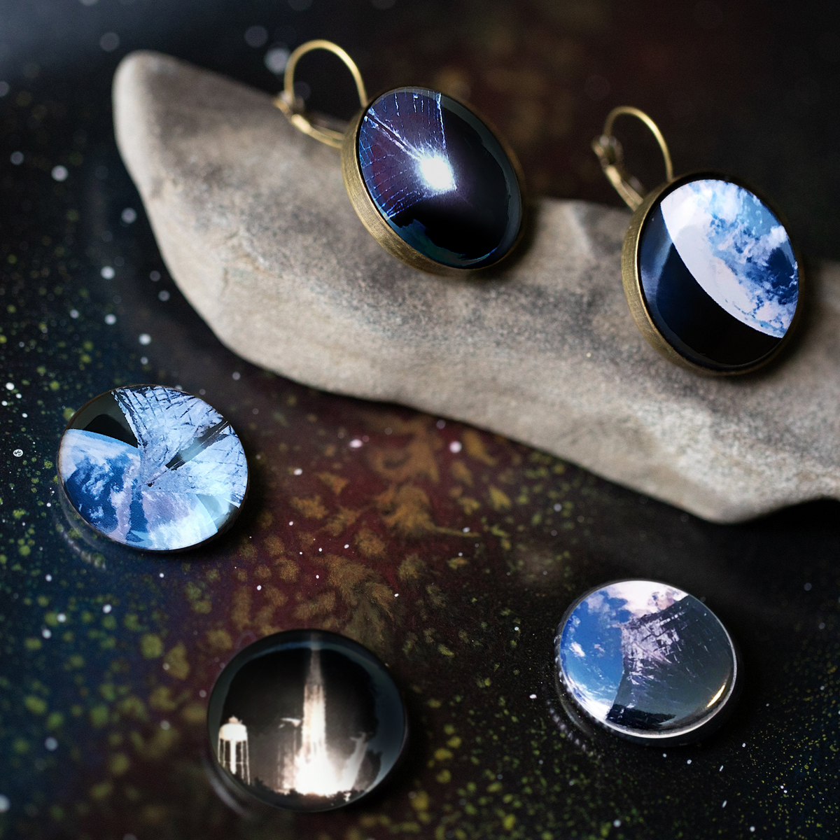 CLEARANCE Interchangeable LightSail Planetary Society Earrings