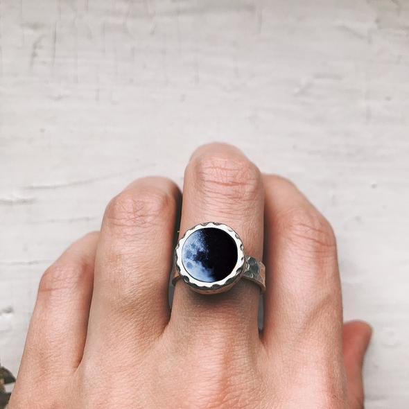 CLEARANCE My Moon Hammered Custom Ring