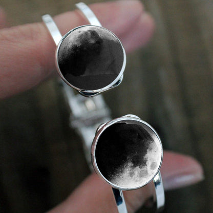 My Moon Hinged Cuff Bracelet - 2 Custom Moon Dates