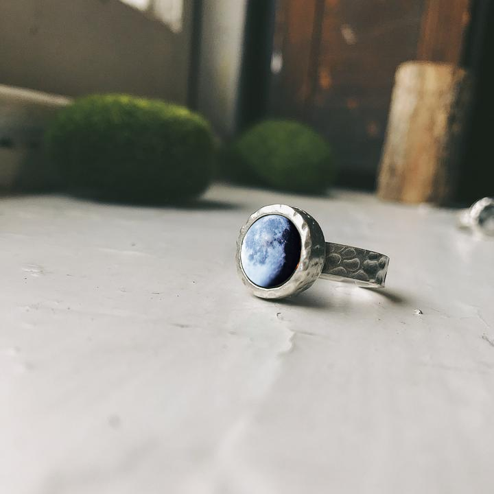 CLEARANCE My Moon Hammered Custom Ring