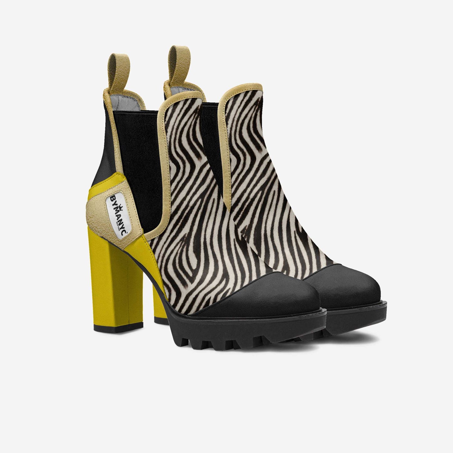 Vegan Elastic Designer Boot BYMANYC ® New York Urban Black
