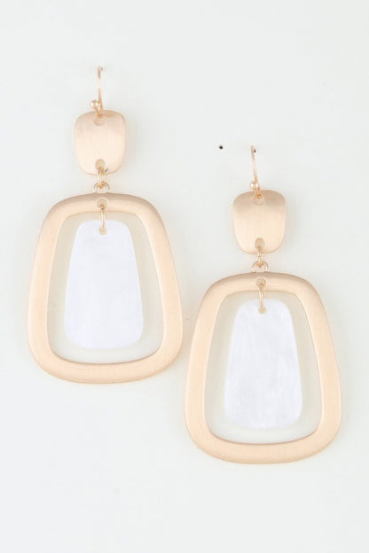 Women's Modern Stone Frame Drop Earrings Prêt-À-Porter BYMANYC ® New York - New Collection