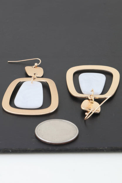 Women's Modern Stone Frame Drop Earrings Prêt-À-Porter BYMANYC ® New York - New Collection