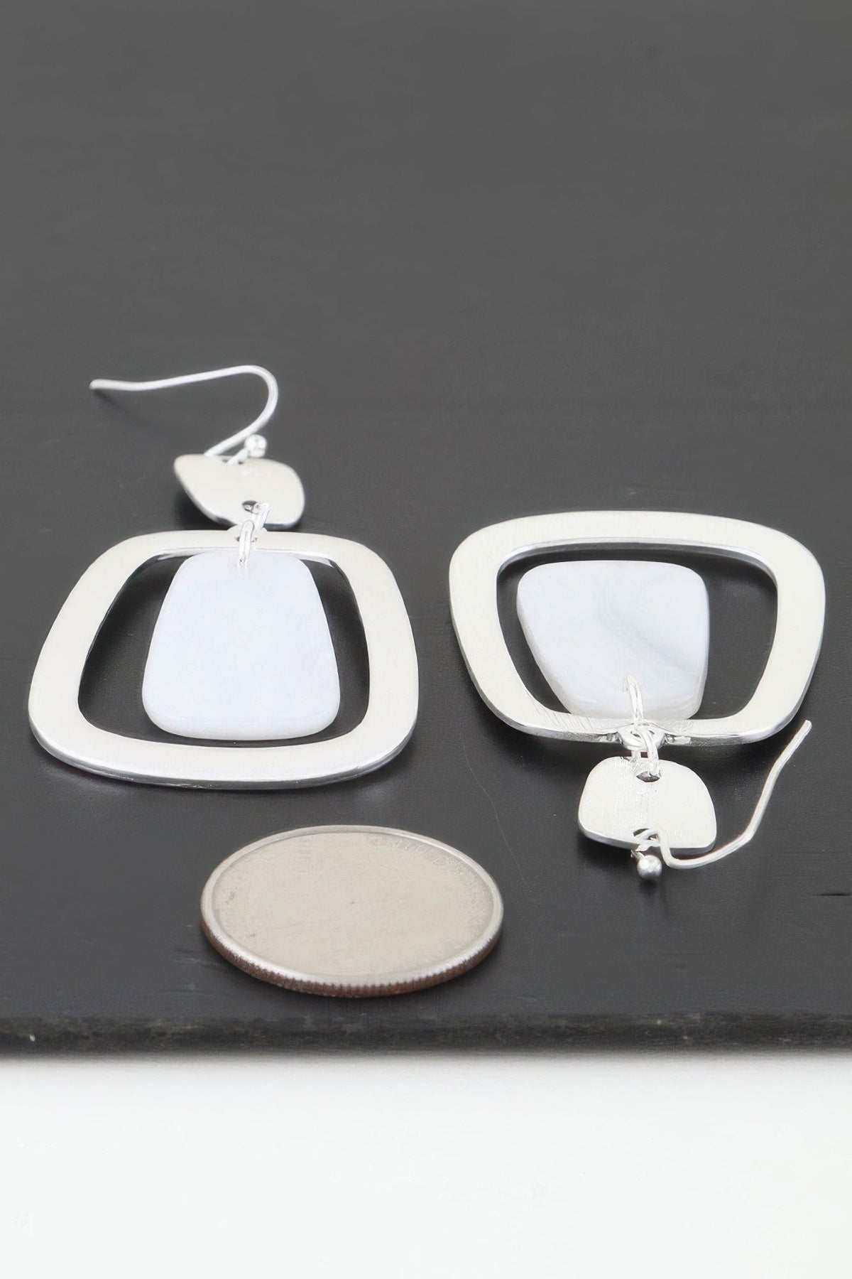 Women's Modern Stone Frame Drop Earrings Prêt-À-Porter BYMANYC ® New York - New Collection
