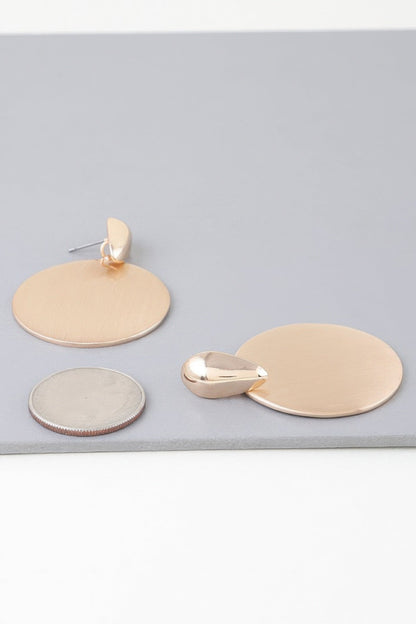 Women's Modern Sleek Disc Drop Earrings Prêt-À-Porter BYMANYC ® New York - New Collection