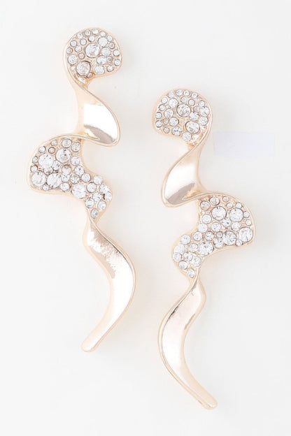 Women's Jeweled Wave Drop Earrings Prêt-À-Porter BYMANYC ® New York - New Collection