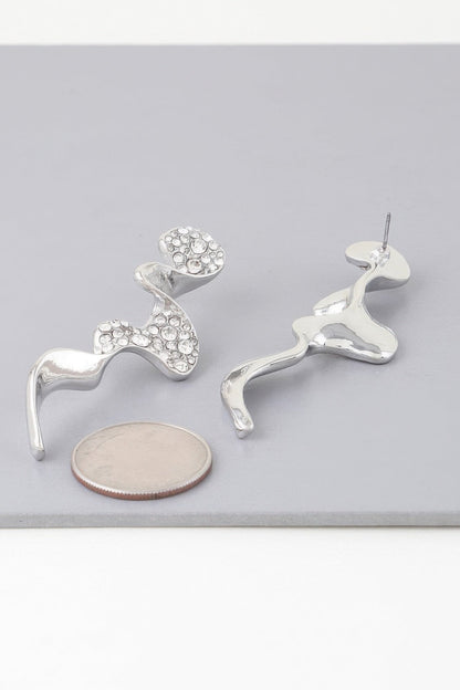 Women's Jeweled Wave Drop Earrings Prêt-À-Porter BYMANYC ® New York - New Collection