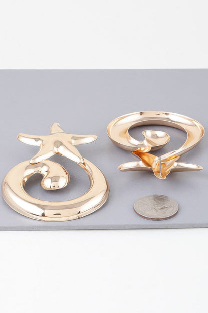 Women's Abstract Shiny Twisted Plate Dangle Earrings Prêt-À-Porter BYMANYC ® New York - New Collection