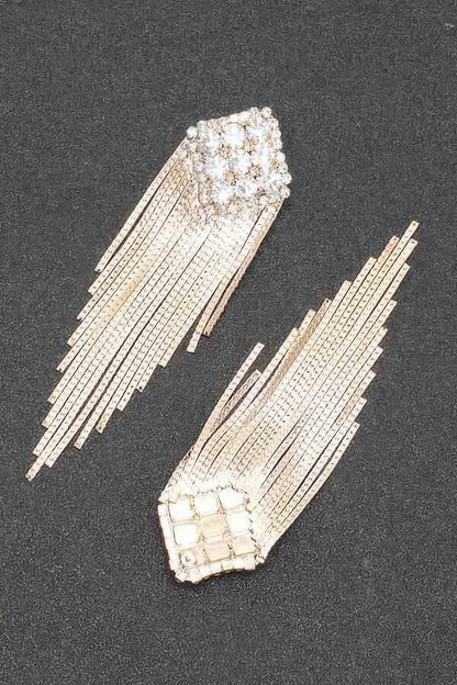 Women's Rhinestone Fringe Statement Earrings Prêt-À-Porter BYMANYC ® New York - New Collection