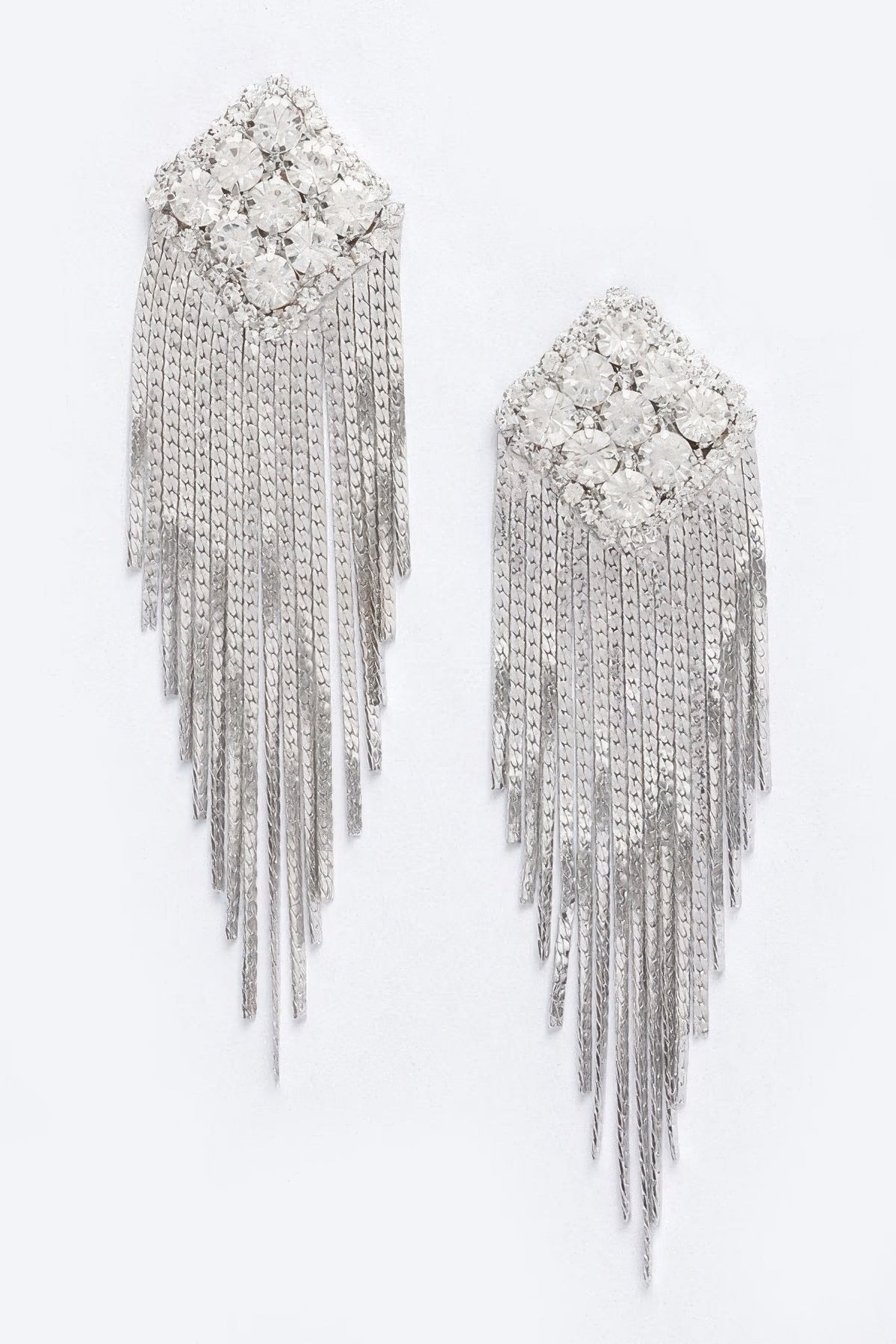 Women's Rhinestone Fringe Statement Earrings Prêt-À-Porter BYMANYC ® New York - New Collection