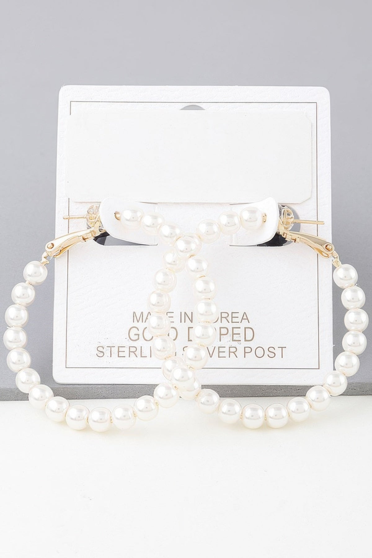 Women's Multi Pearl Accent Hoop Earrings Prêt-À-Porter BYMANYC ® New York - New Collection