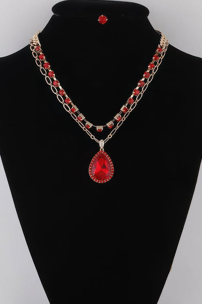 Women's Jeweled Teardrop Pendant Necklace BYMANYC ® New York CONTEMPORARY VIBRANT MODERN JEWELRY - New Collection