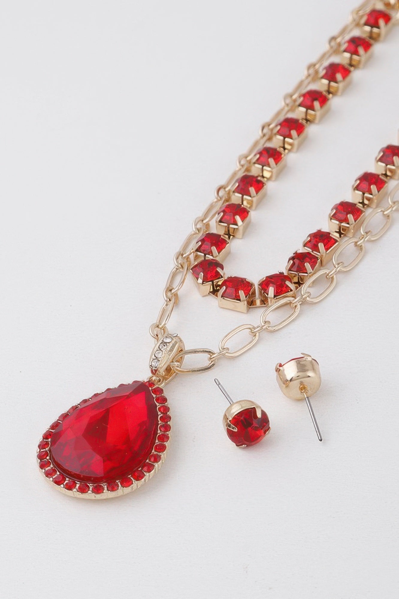Women's Jeweled Teardrop Pendant Necklace BYMANYC ® New York CONTEMPORARY VIBRANT MODERN JEWELRY - New Collection
