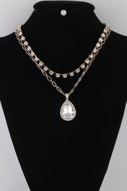 Women's Jeweled Teardrop Pendant Necklace BYMANYC ® New York CONTEMPORARY VIBRANT MODERN JEWELRY - New Collection