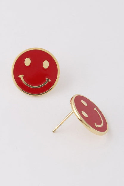 Women's Smiley Face Stud Earrings BYMANYC ® New York CONTEMPORARY VIBRANT MODERN JEWELRY - New Collection