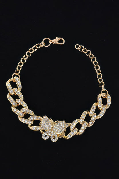 Women's Rhinestone Butterfly Chain Bracelet BYMANYC ® New York CONTEMPORARY VIBRANT MODERN JEWELRY - New Collection
