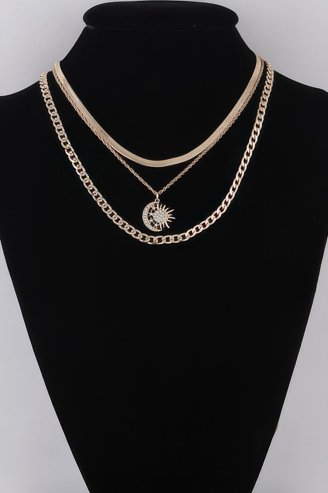 Women's Celestial Sun & Moon Chain Necklace BYMANYC ® New York CONTEMPORARY VIBRANT MODERN JEWELRY - New Collection