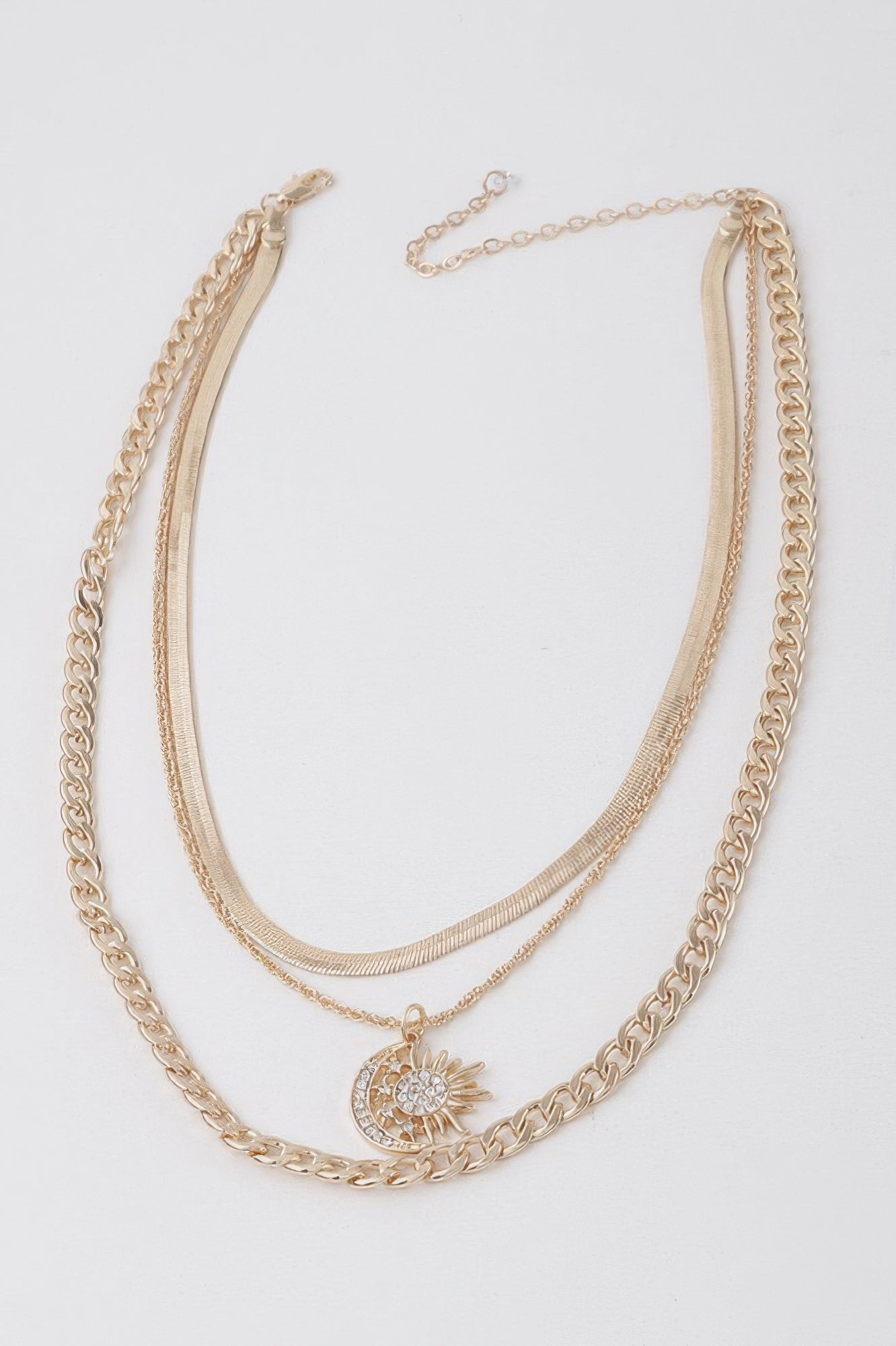 Women's Celestial Sun & Moon Chain Necklace BYMANYC ® New York CONTEMPORARY VIBRANT MODERN JEWELRY - New Collection