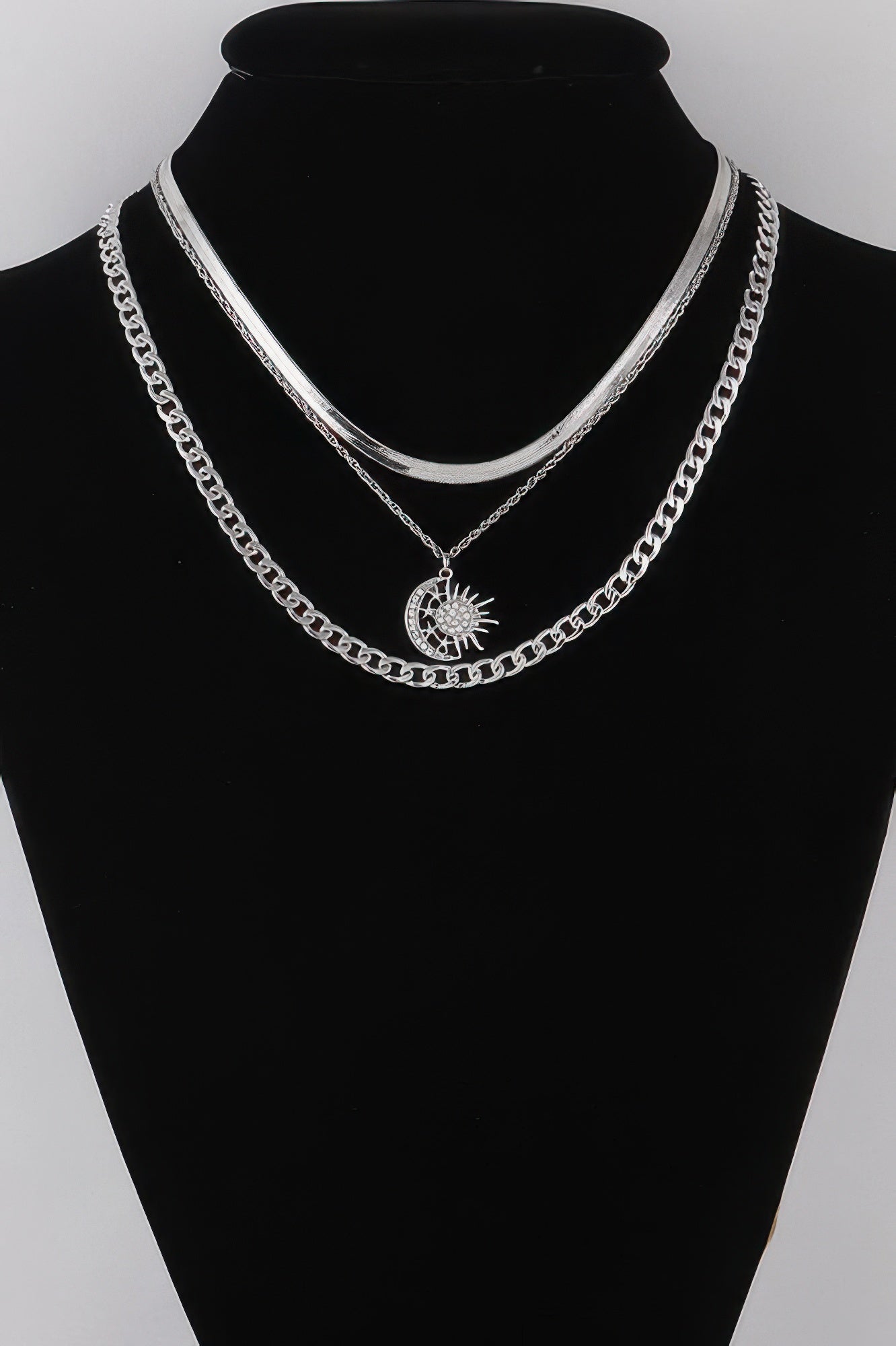 Women's Celestial Sun & Moon Chain Necklace BYMANYC ® New York CONTEMPORARY VIBRANT MODERN JEWELRY - New Collection