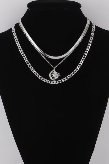 Women's Celestial Sun & Moon Chain Necklace BYMANYC ® New York CONTEMPORARY VIBRANT MODERN JEWELRY - New Collection