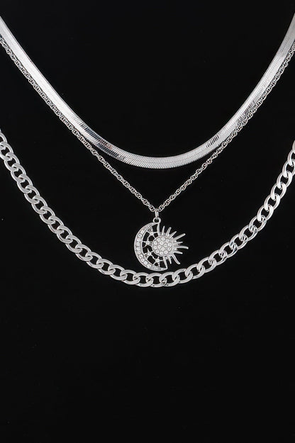 Women's Celestial Sun & Moon Chain Necklace BYMANYC ® New York CONTEMPORARY VIBRANT MODERN JEWELRY - New Collection