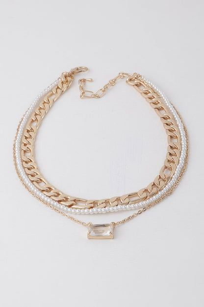 Women's Multi Crystal N Pearl Necklace BYMANYC ® New York CONTEMPORARY VIBRANT MODERN FASHION - New Collection
