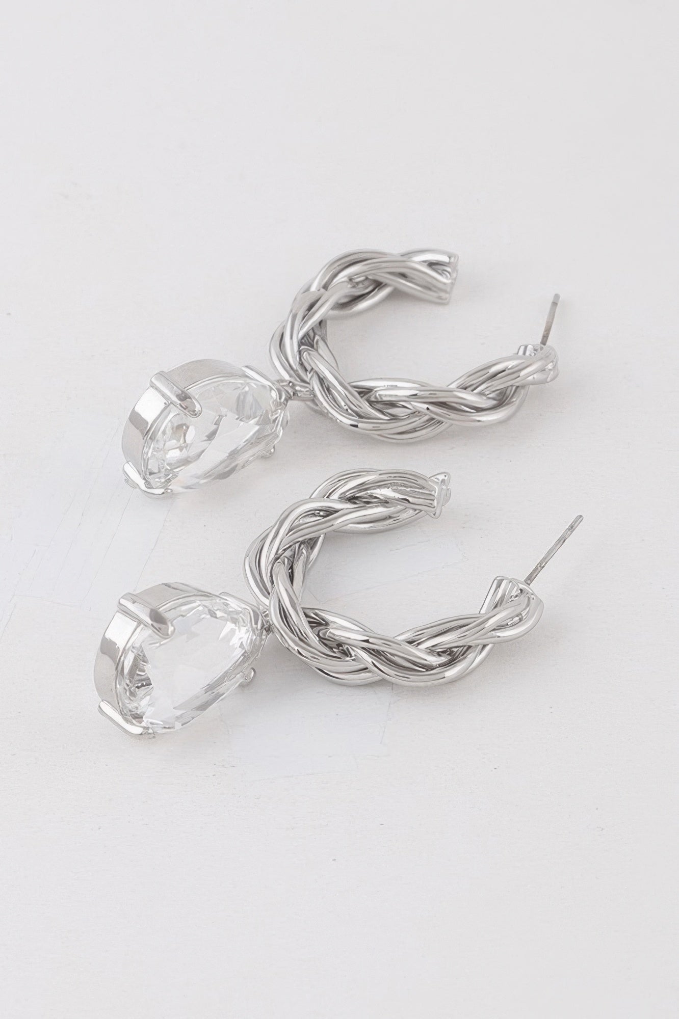 Women's Twisted Crystal Teardrop Earrings BYMANYC ® New York CONTEMPORARY VIBRANT MODERN FASHION - New Collection