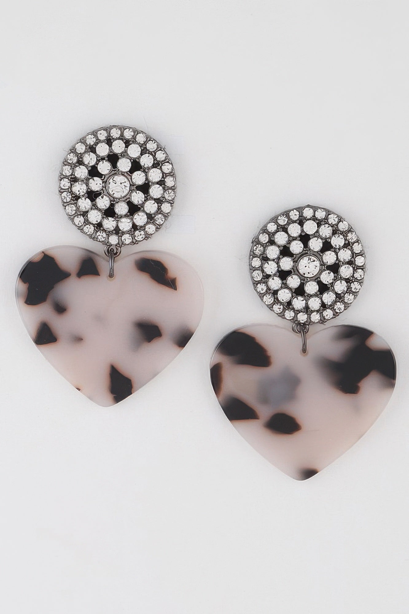 Women's Marbled Heart Drop Earrings BYMANYC ® New York CONTEMPORARY VIBRANT MODERN FASHION - New Collection
