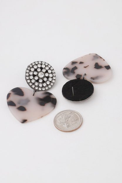 Women's Marbled Heart Drop Earrings BYMANYC ® New York CONTEMPORARY VIBRANT MODERN FASHION - New Collection