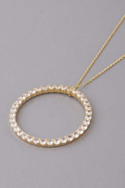 Women's Jewel Lined Circle Pendant Necklace BYMANYC ® New York CONTEMPORARY VIBRANT MODERN FASHION - New Collection