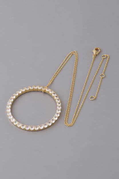 Women's Jewel Lined Circle Pendant Necklace BYMANYC ® New York CONTEMPORARY VIBRANT MODERN FASHION - New Collection