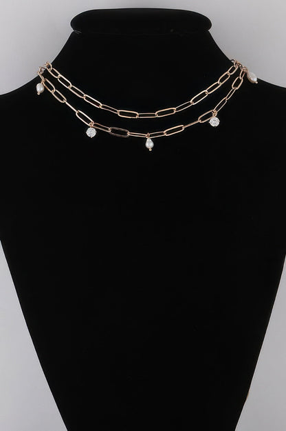 Women's Rhinestone N Bead Chain Necklace BYMANYC ® New York CONTEMPORARY VIBRANT MODERN FASHION - New Collection