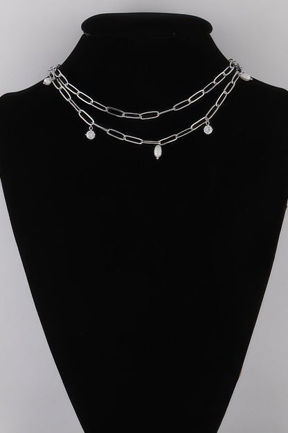 Women's Rhinestone N Bead Chain Necklace BYMANYC ® New York CONTEMPORARY VIBRANT MODERN FASHION - New Collection