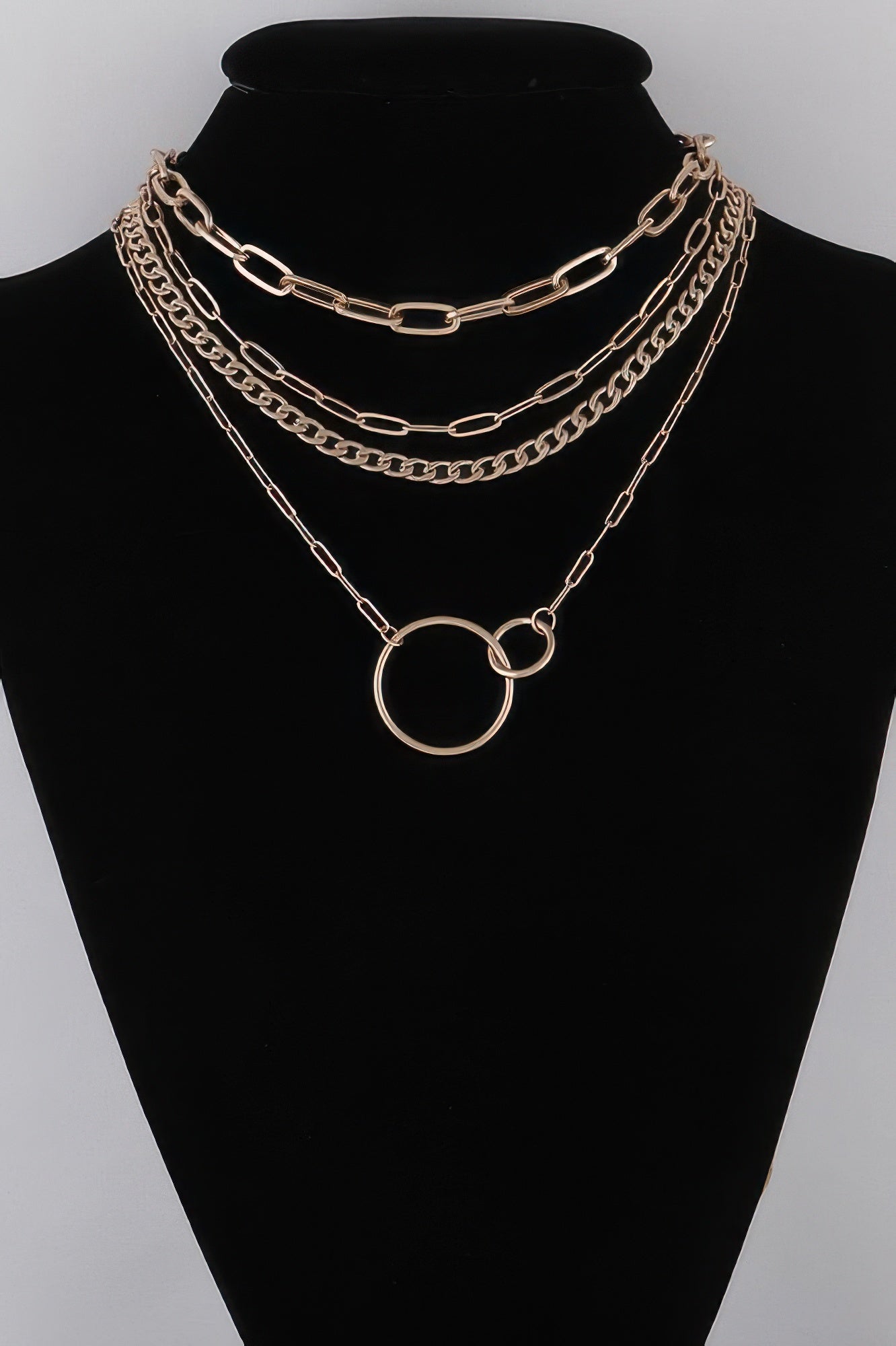 Women's Multi Linked Circles Chain Necklace BYMANYC ® New York CONTEMPORARY VIBRANT MODERN FASHION - New Collection