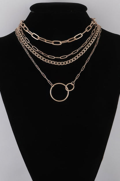 Women's Multi Linked Circles Chain Necklace BYMANYC ® New York CONTEMPORARY VIBRANT MODERN FASHION - New Collection