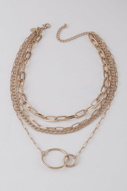 Women's Multi Linked Circles Chain Necklace BYMANYC ® New York CONTEMPORARY VIBRANT MODERN FASHION - New Collection