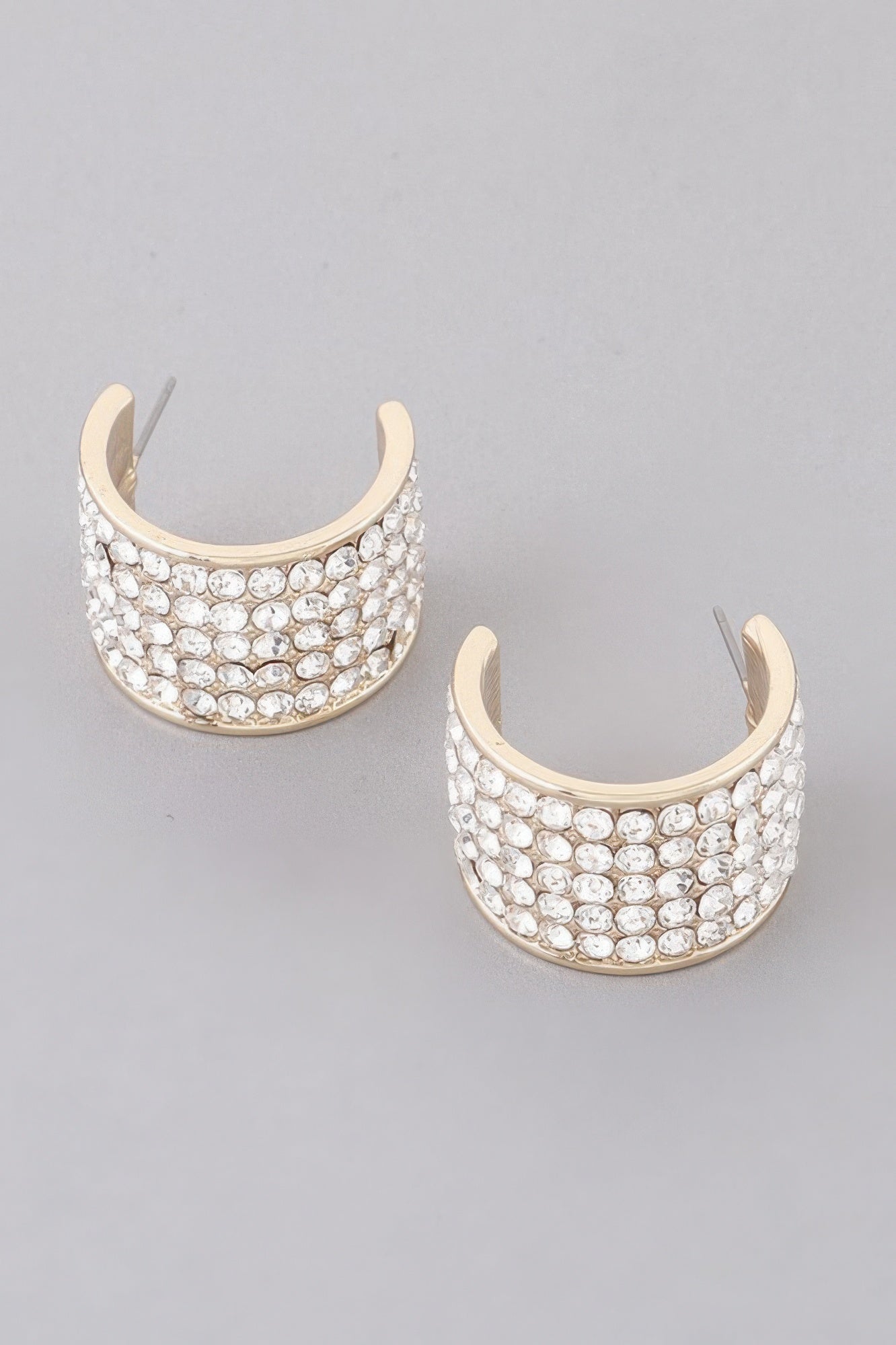 Women's Rhinestone Embedded Huggie Earrings BYMANYC ® New York CONTEMPORARY VIBRANT MODERN JEWELRY - New Collection