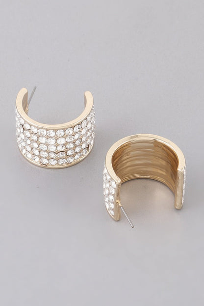 Women's Rhinestone Embedded Huggie Earrings BYMANYC ® New York CONTEMPORARY VIBRANT MODERN JEWELRY - New Collection