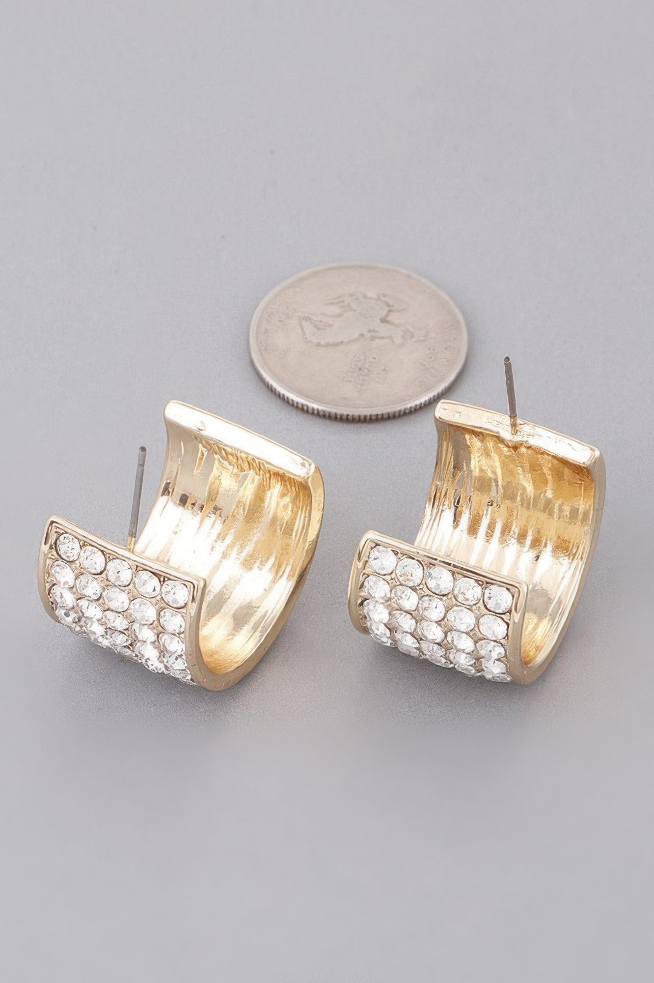 Women's Rhinestone Embedded Huggie Earrings BYMANYC ® New York CONTEMPORARY VIBRANT MODERN JEWELRY - New Collection