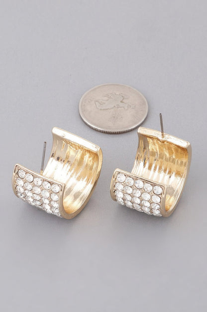 Women's Rhinestone Embedded Huggie Earrings BYMANYC ® New York CONTEMPORARY VIBRANT MODERN JEWELRY - New Collection