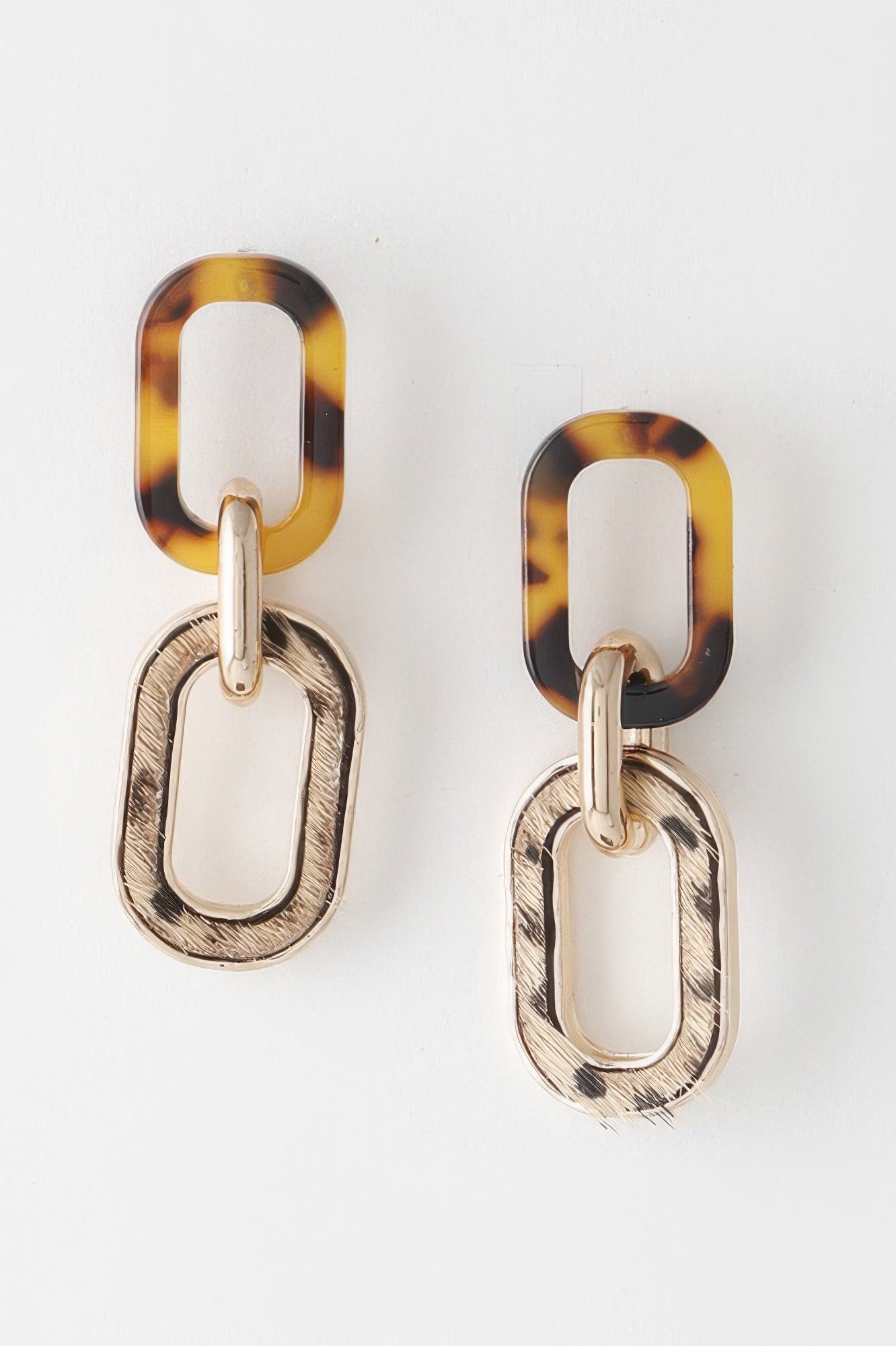 Women's Two Toned Link Chain Drop Earrings BYMANYC ® New York CONTEMPORARY VIBRANT MODERN FASHION - New Collection