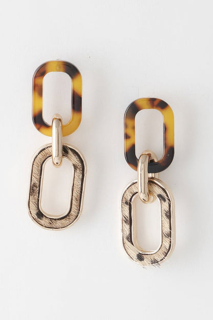 Women's Two Toned Link Chain Drop Earrings BYMANYC ® New York CONTEMPORARY VIBRANT MODERN FASHION - New Collection