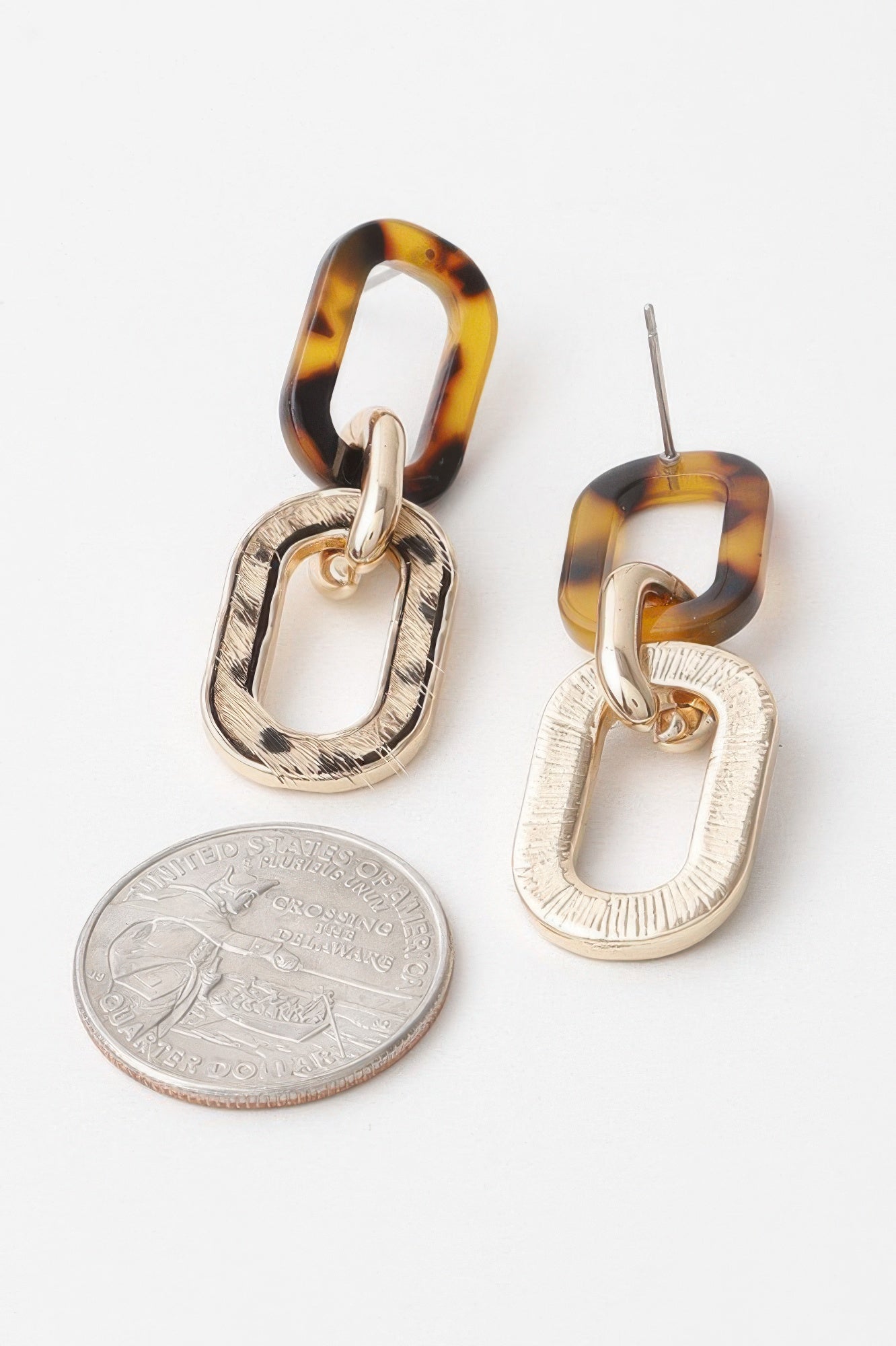 Women's Two Toned Link Chain Drop Earrings BYMANYC ® New York CONTEMPORARY VIBRANT MODERN FASHION - New Collection