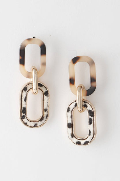 Women's Two Toned Link Chain Drop Earrings BYMANYC ® New York CONTEMPORARY VIBRANT MODERN FASHION - New Collection