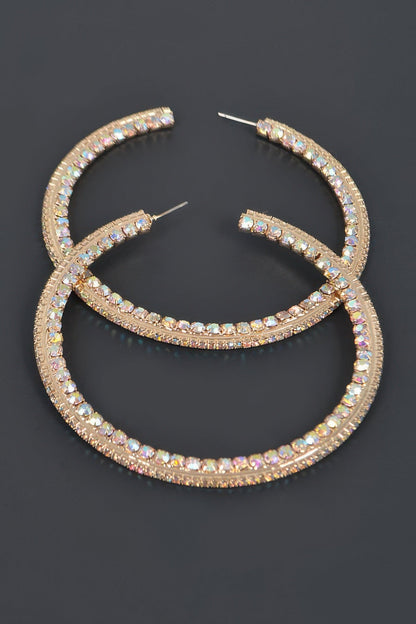 Women's 80mm Rhinestone Hoop Earrings BYMANYC ® New York CONTEMPORARY VIBRANT MODERN FASHION - New Collection