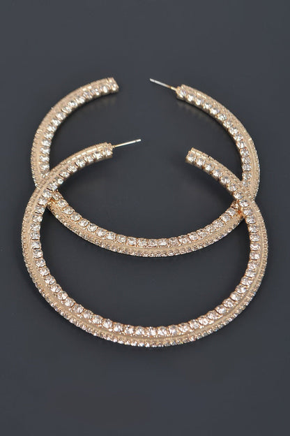 Women's 80mm Rhinestone Hoop Earrings BYMANYC ® New York CONTEMPORARY VIBRANT MODERN FASHION - New Collection
