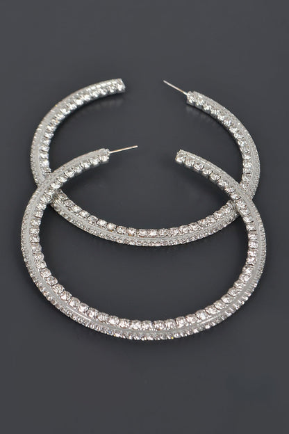 Women's 80mm Rhinestone Hoop Earrings BYMANYC ® New York CONTEMPORARY VIBRANT MODERN FASHION - New Collection